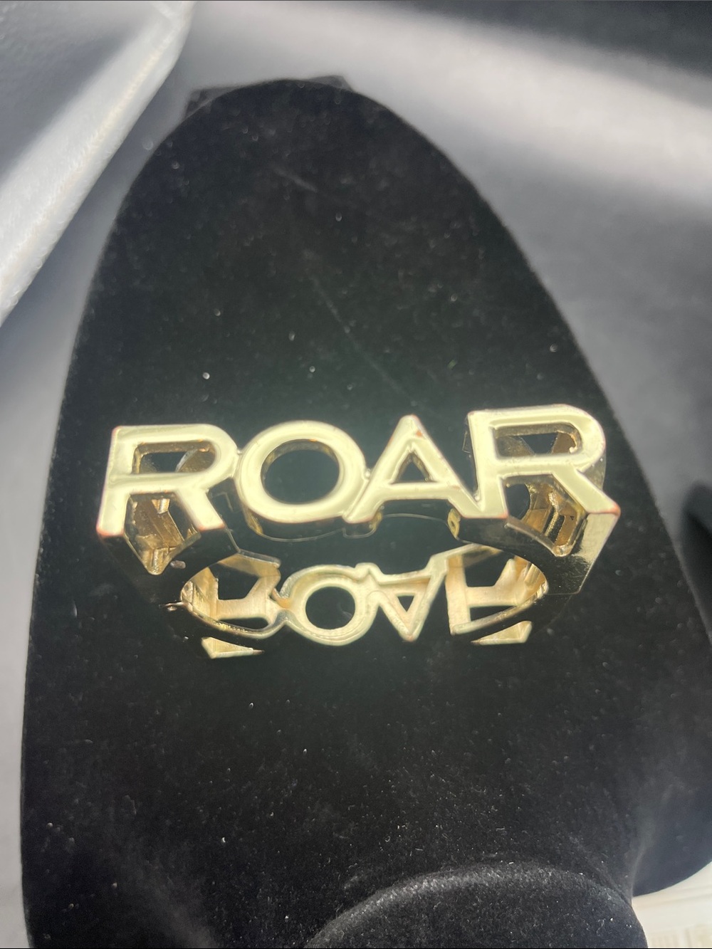 RoAR Express gold bangle with Gold Logo Accent